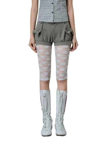 Gray Bow Cargo Shorts