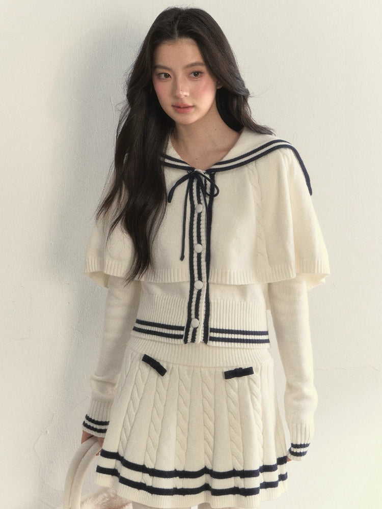 Cable Sailor Cape &amp; Skirt Set