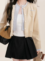 Apricot Contrast Layered Cardigan