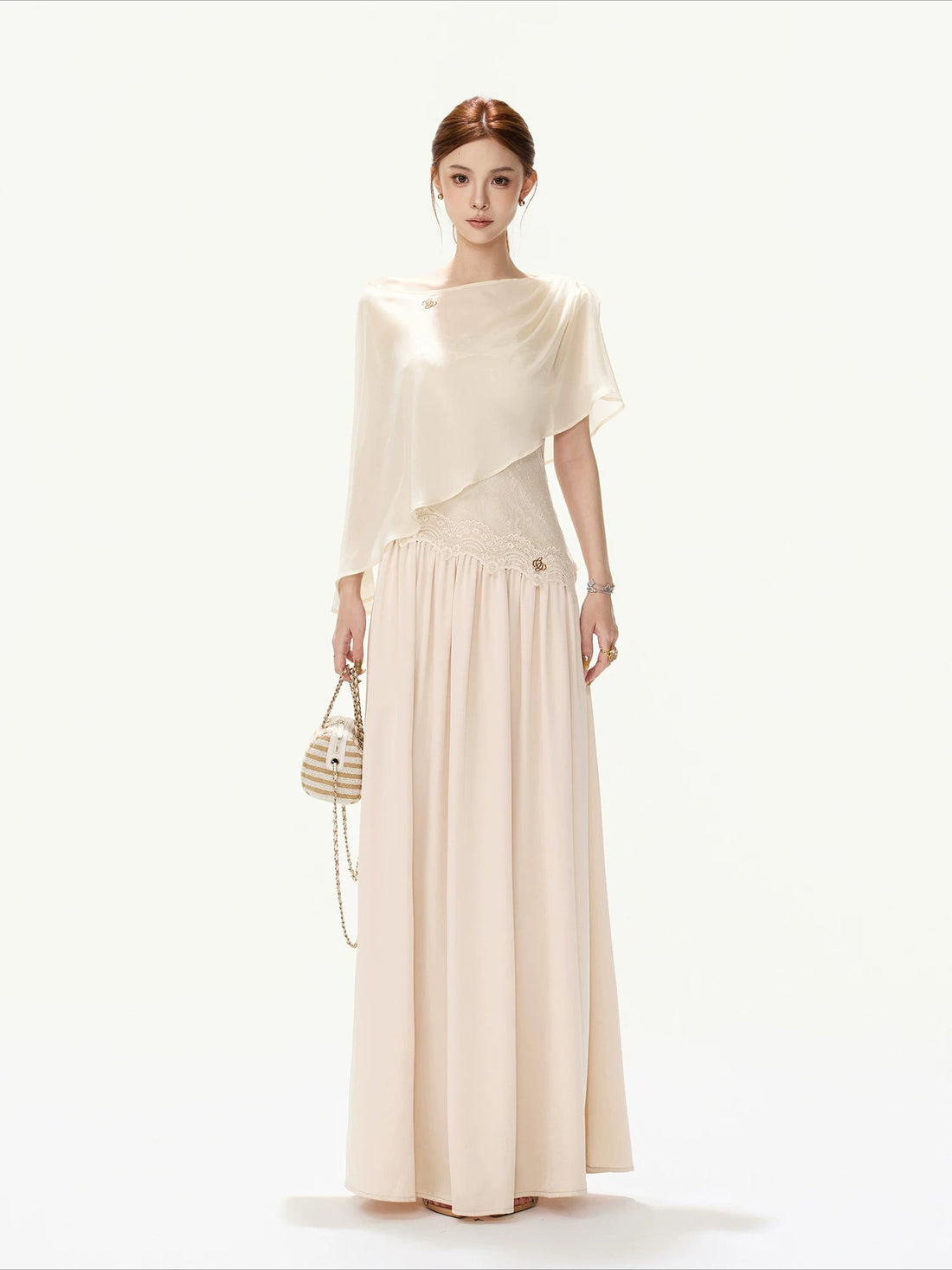 Lace Strapless Maxi Dress