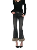Vintage Washed Cotton Flare Jeans