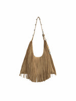 Suede Fringe Stud Tote