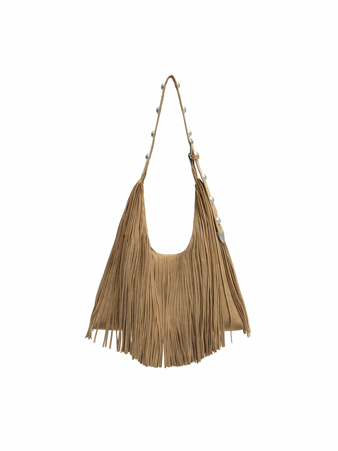 Suede Fringe Stud Tote