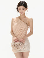 Beaded Asymmetric Chiffon Top