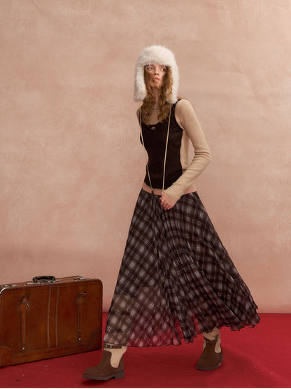 Contrast Layered Vest Sweater