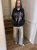 Washed Denim Straight Pants