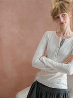 Wildflower Henley Long Sleeve Tee