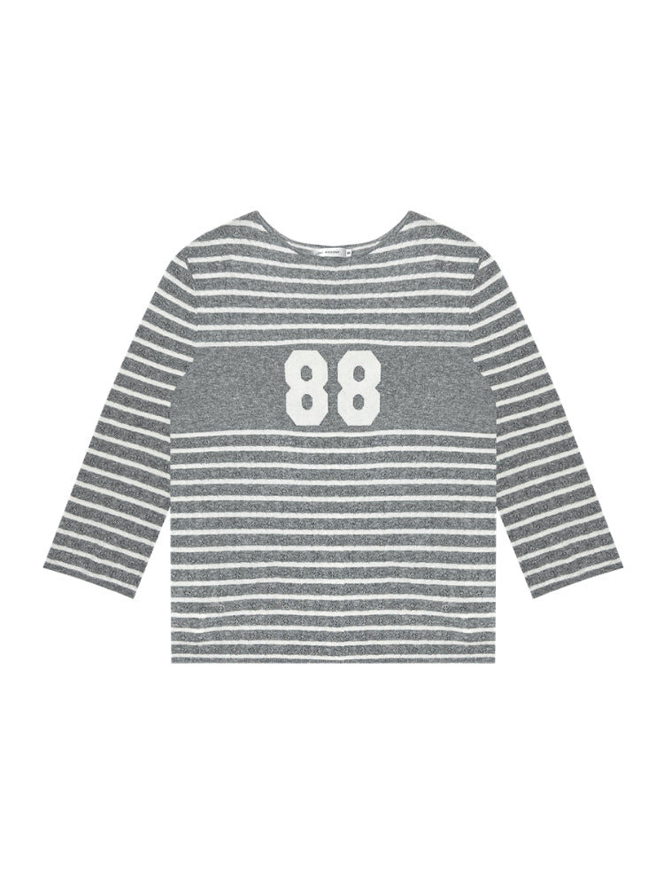 Printed Striped Knitted Sweater