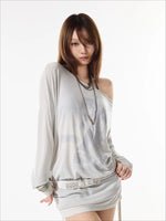 Off-Shoulder Print Tee