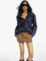 Pleated Low Rise Shorts