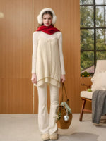 Bow Strap Knit Cami Lace & Pants Set