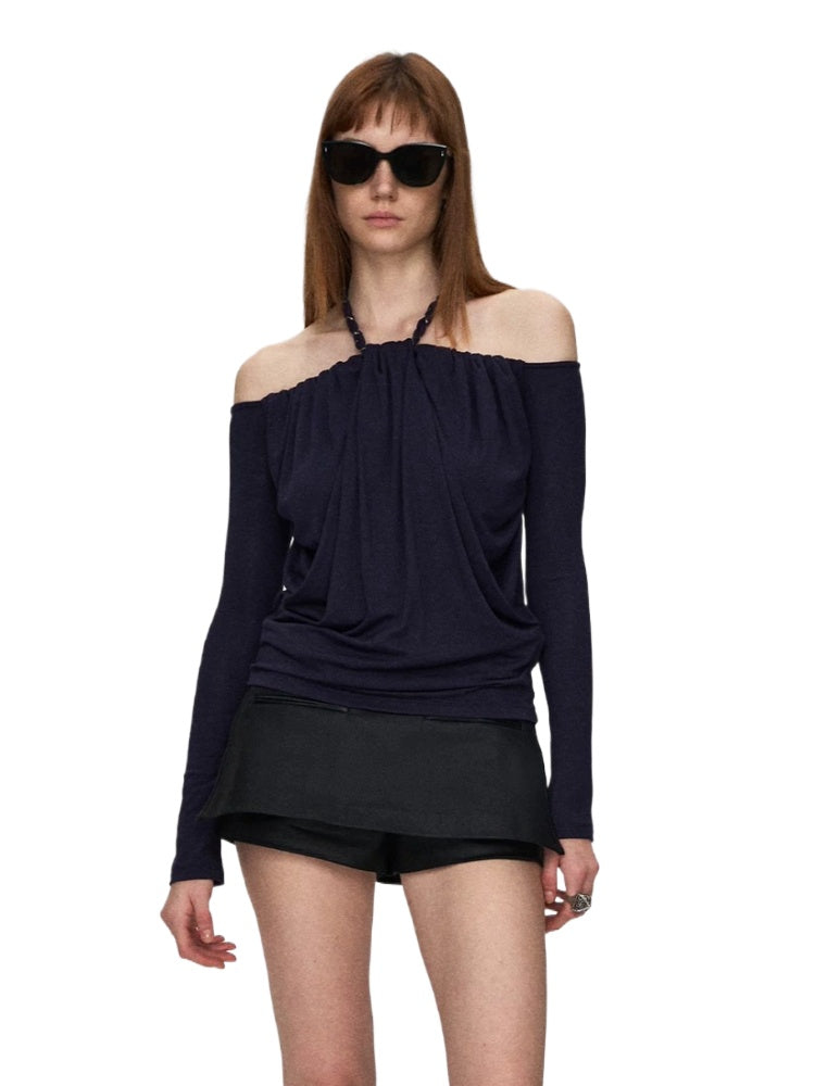 Lyocell Braided Off-Shoulder Top