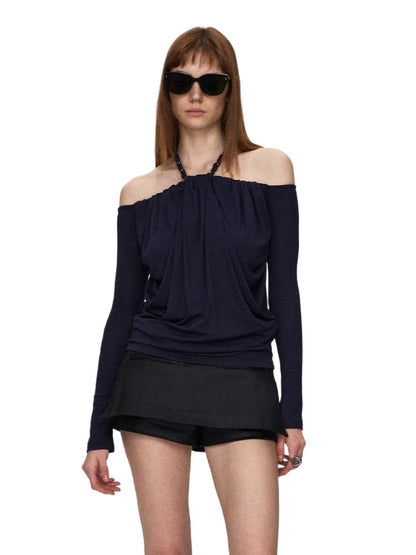 Lyocell Braided Off-Shoulder Top