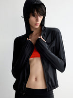 Hooded Drawstring Short Coat