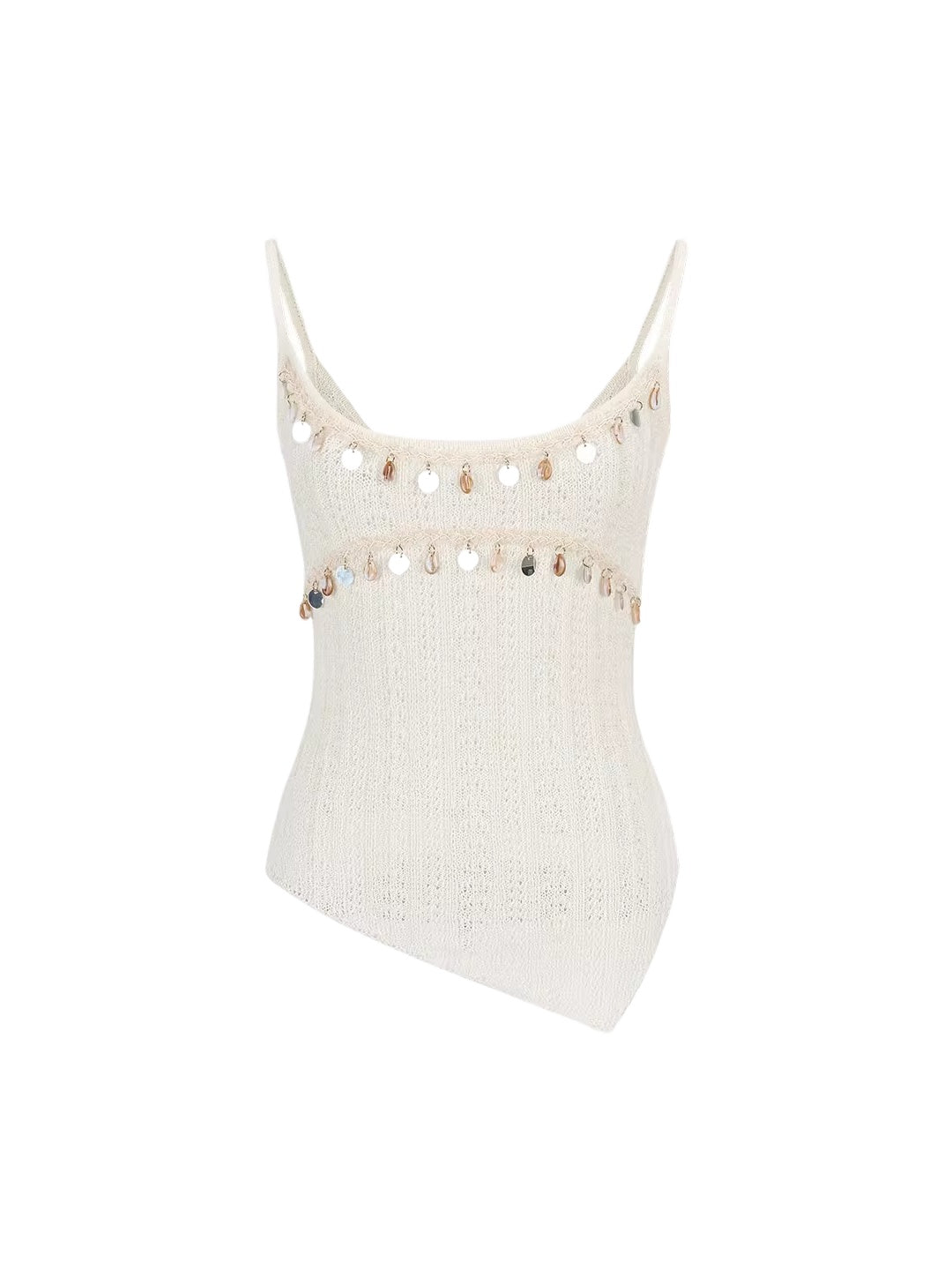 Beaded Knit Cardigan &amp; Tank Top Set