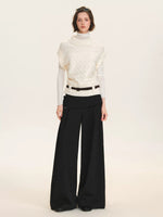 Layered Tie Waist Barrel Trousers