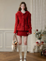 Galaxy Forever 'Christmas Miracle' Berry Color Fluffy Bow Set