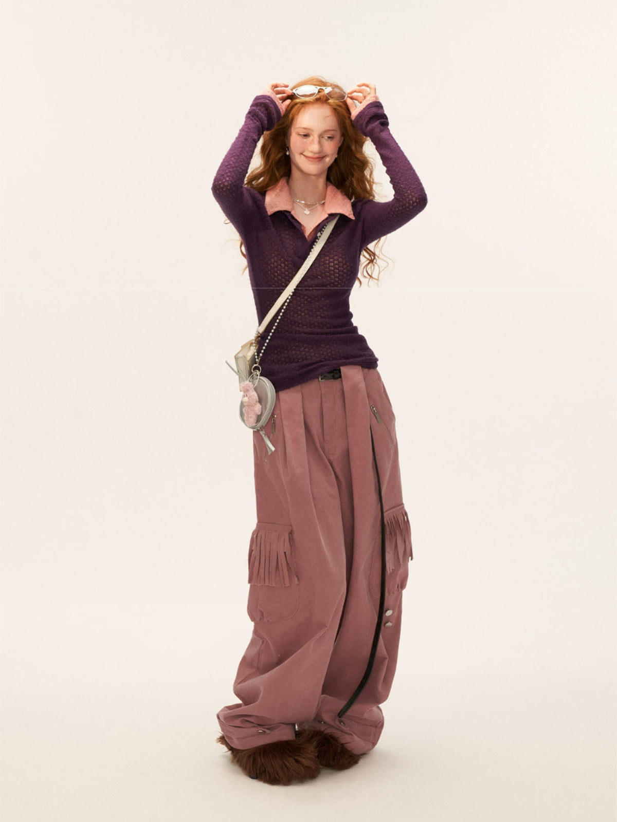 Fringed Corduroy Straight-Leg Pants