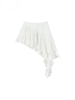 Irregular Hem Ribbon Lace Midi Skirt