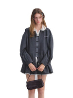 Ruffle Collar Jacket Set