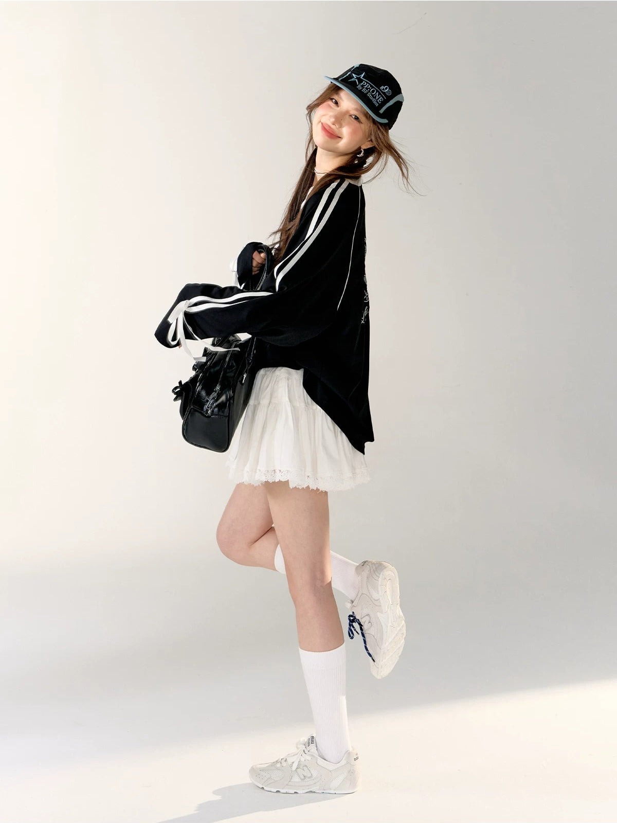 Contrast Bow Long Sleeve Tee