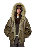 Fur Hood Pocket Puffer Jacket