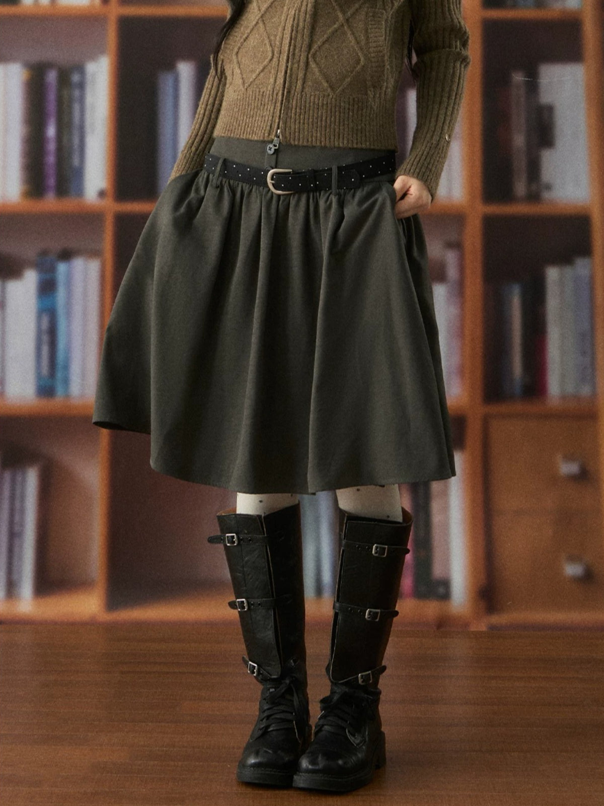 Vintage High Waist A Line Skirt