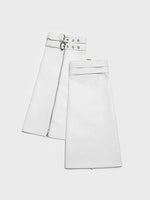 White Leather Leg Warmers