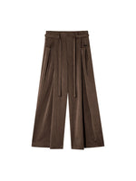 Pleated Tie Wide-Leg Pants