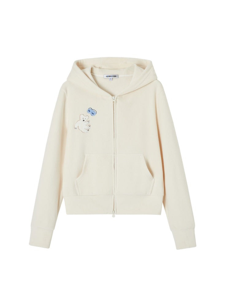 Bear Embroidered Hoodie Set