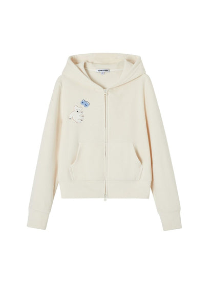 Bear Embroidered Hoodie Set