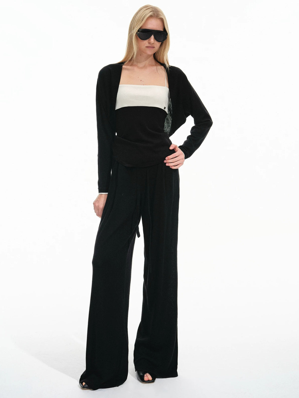 Contrast Knit Vest Set