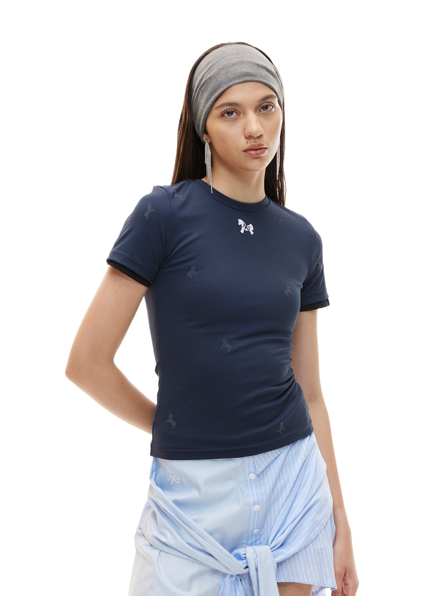 Pony Print Knit Tee