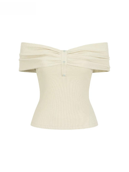 Twist Bardot Ribbed T-Shirt
