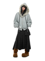 Fur Collar Hooded Sweatshirt