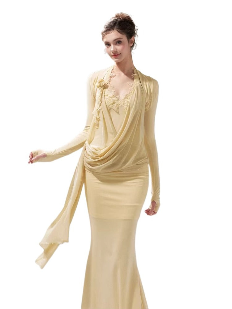 Draped Knit Mesh Set