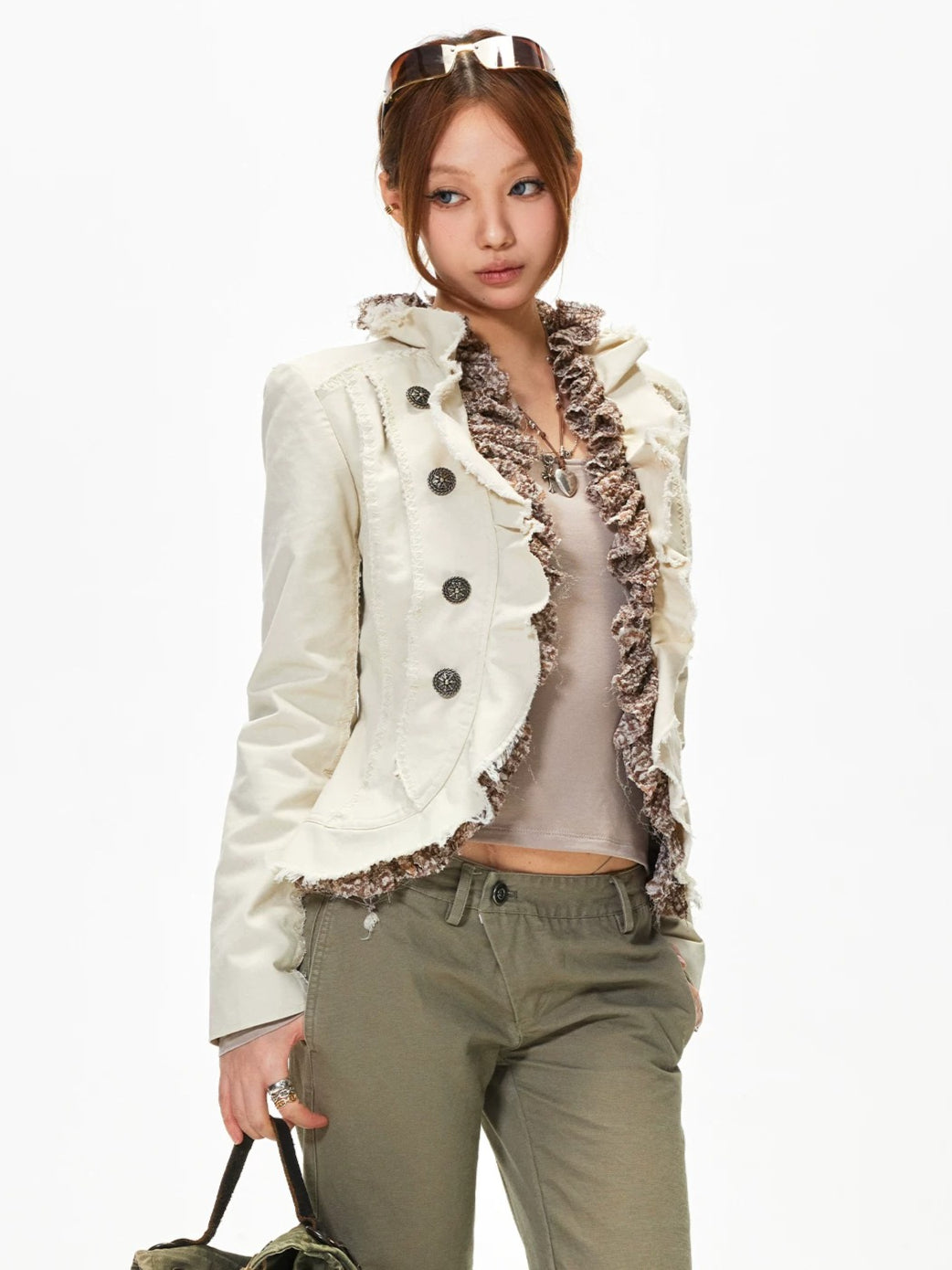 Frayed Cropped Jacket