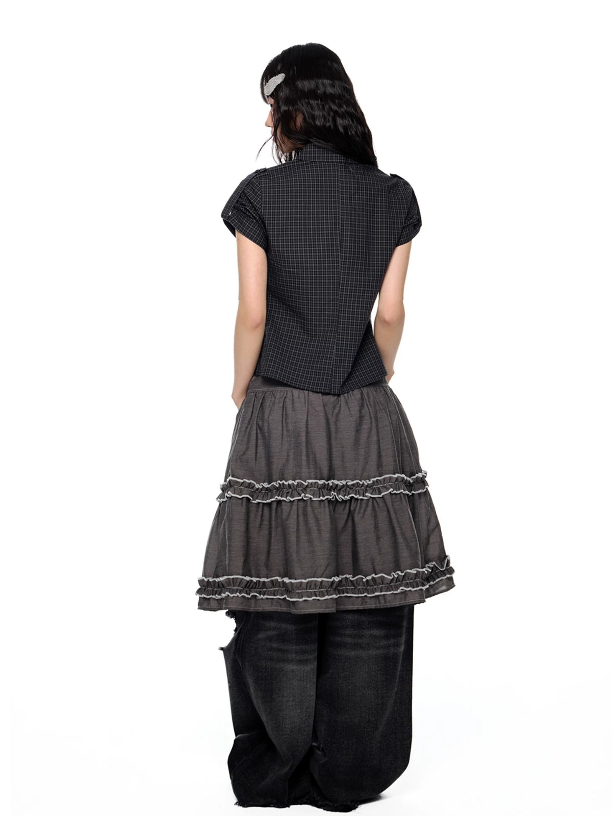Plaid Short Sleeve Slim Shirt