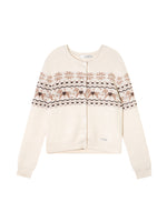 Fair Isle Knit Cardigan and Scarf Set