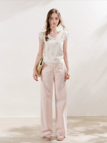 Rose Lace Knit T-shirt
