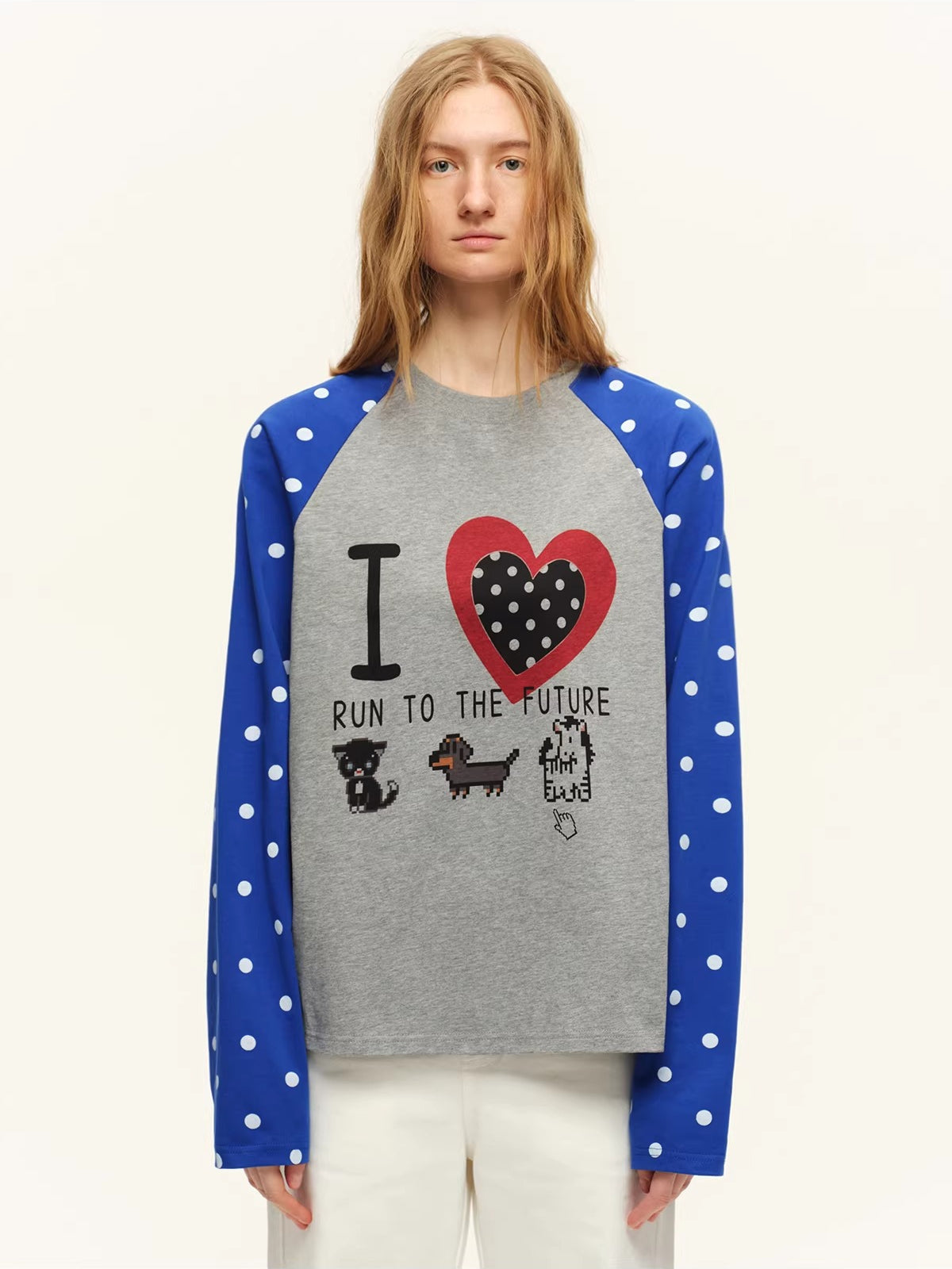 Polka Dot Raglan Long Sleeve Tee