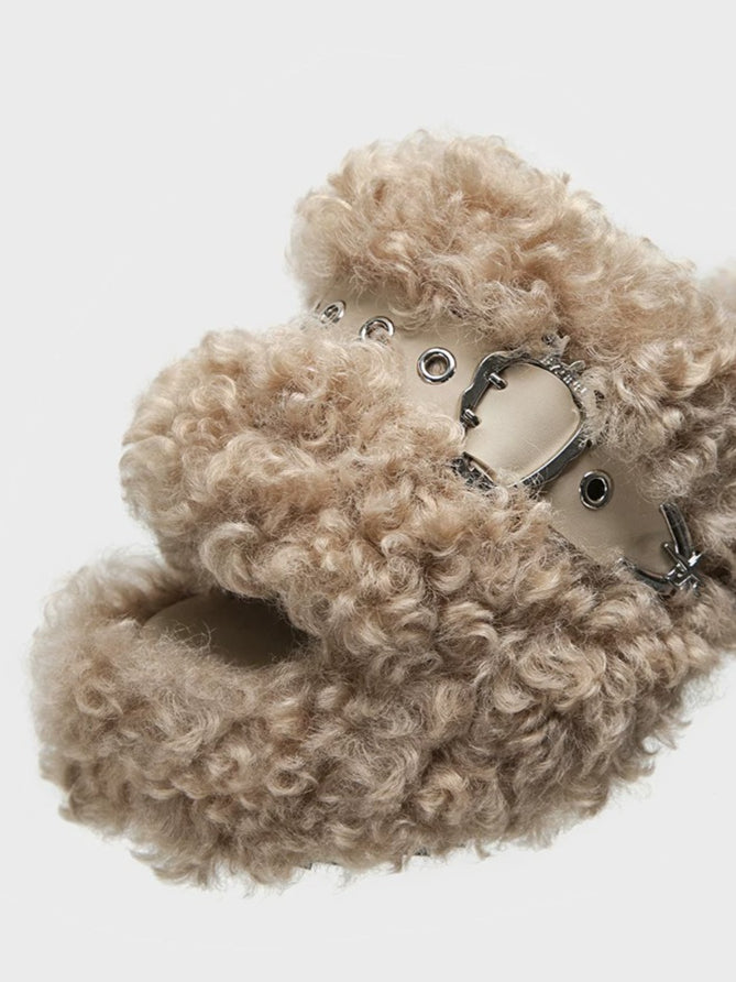 Teddy Platform Slippers