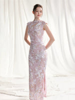 Stretch Velvet Jacquard Qipao