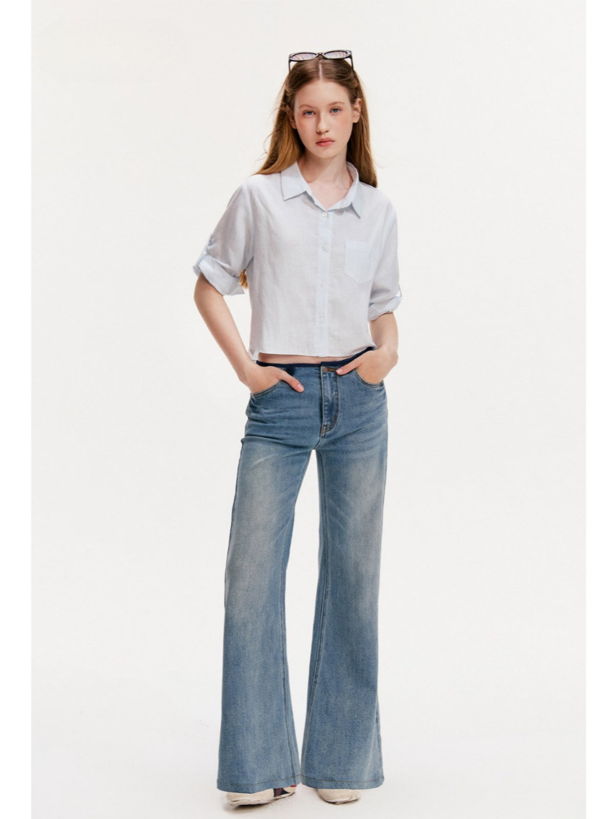 Washed Wide Leg Jeans