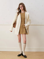 Suede A-Line Mini Dress