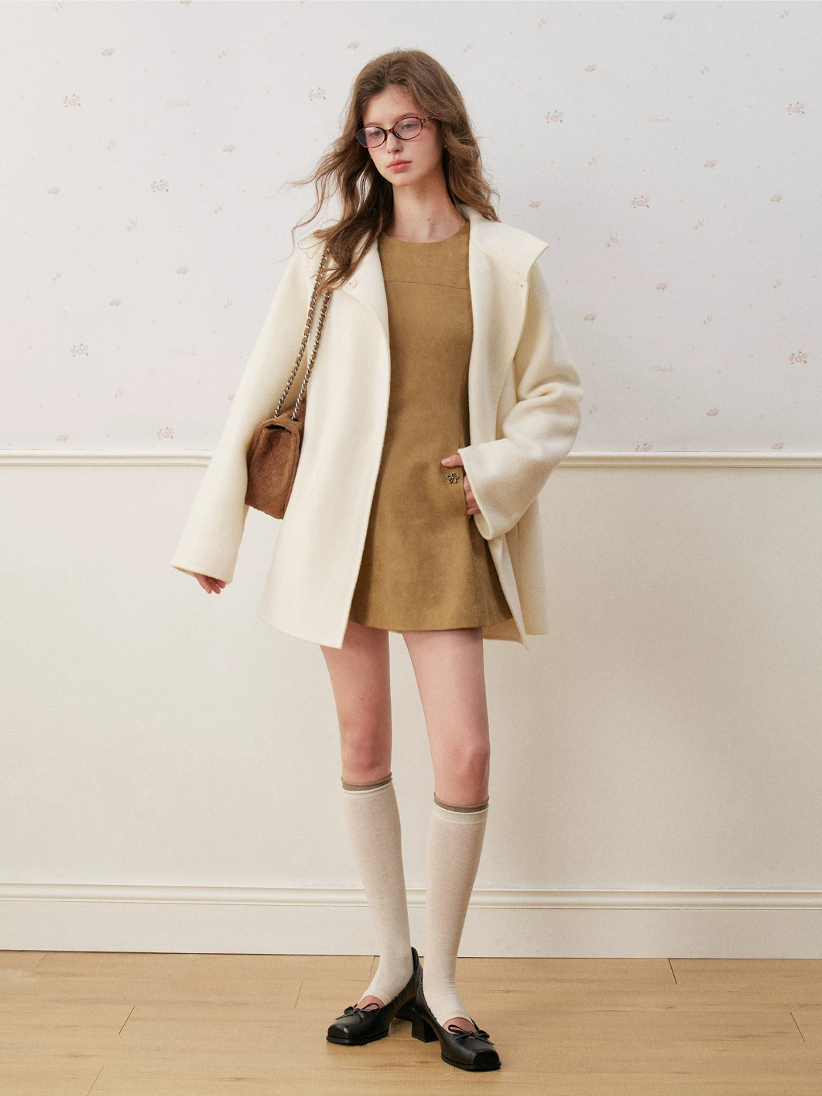 Suede A-Line Mini Dress