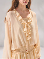 Beaded Ruffle Chiffon Dress