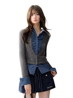 Cable Knit Layered Blouse