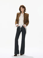 Suede Stand Collar Cropped Jacket