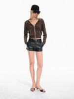 Vintage Leather High Waist Shorts